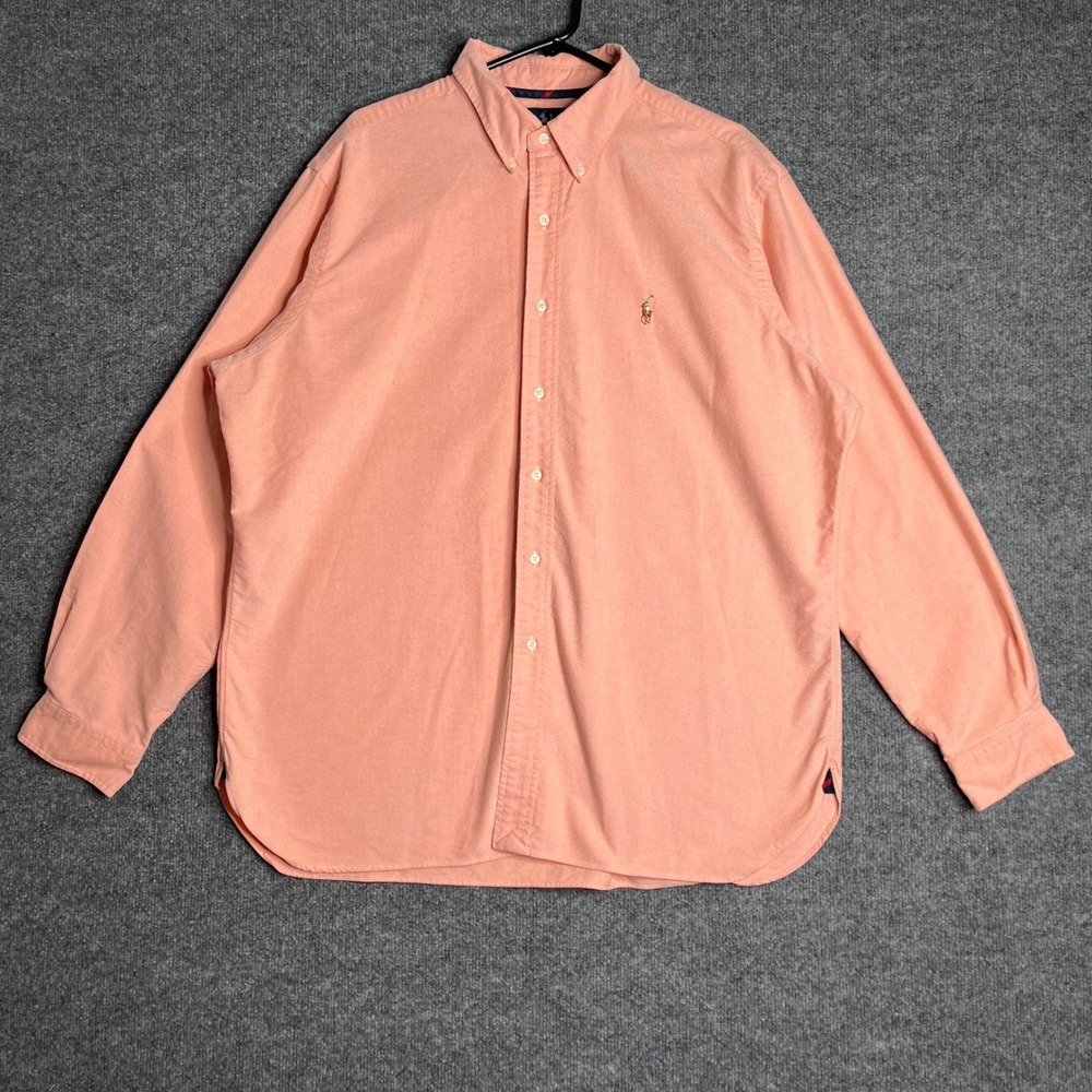 Ralph Lauren Mens XXL Classic Fit Oxford Shirt Peach Orange Cotton Button Down - Picture 1 of 7